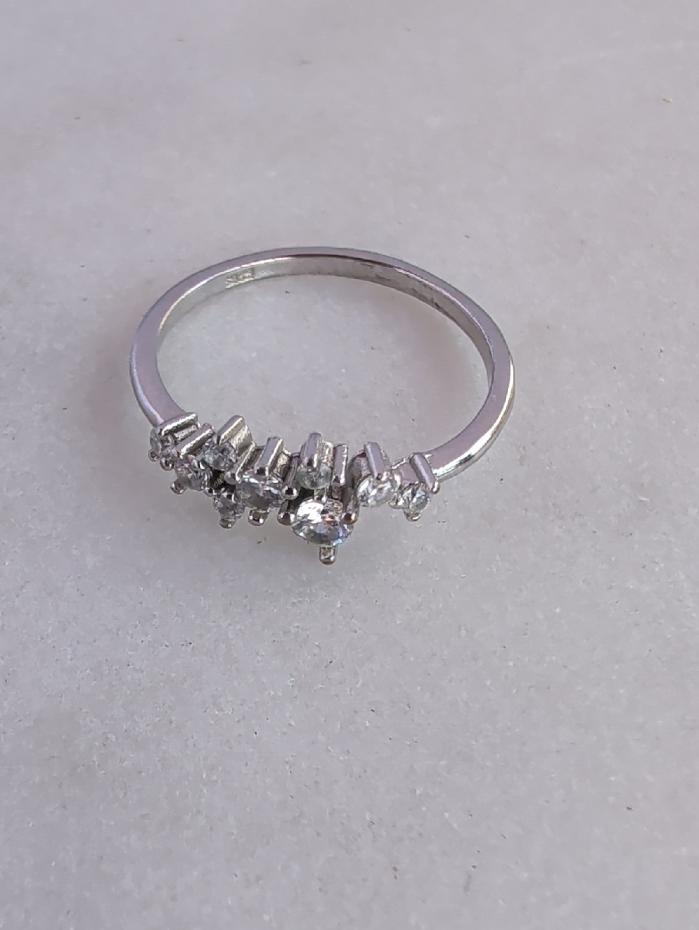 Round Cut Moissanite Cluster Ring Women
